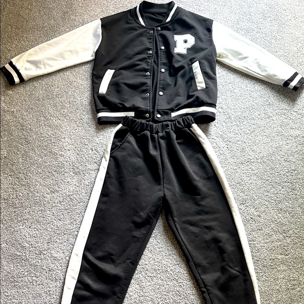 9 Years Old Boy Black & White Jacket and Pants Set